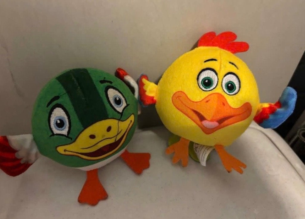 Mini Lidl knuffel boerderij kuiken geel en eend groen, Lidl, Ophalen