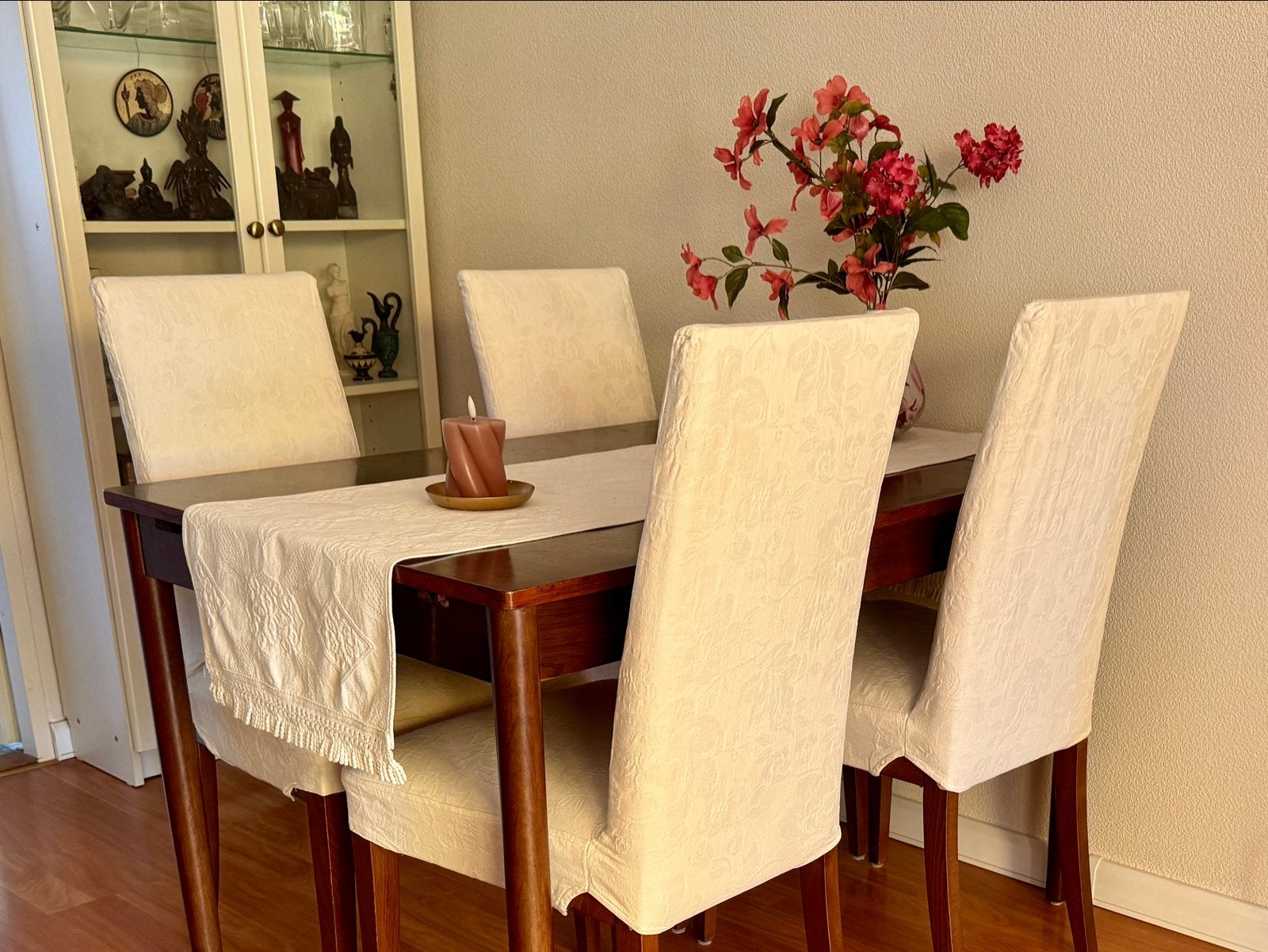 Uitschuifbare Palissander Eettafel met 4 Stoelen, Ophalen, Gebruikt, 100 tot 150 cm, 50 tot 100 cm