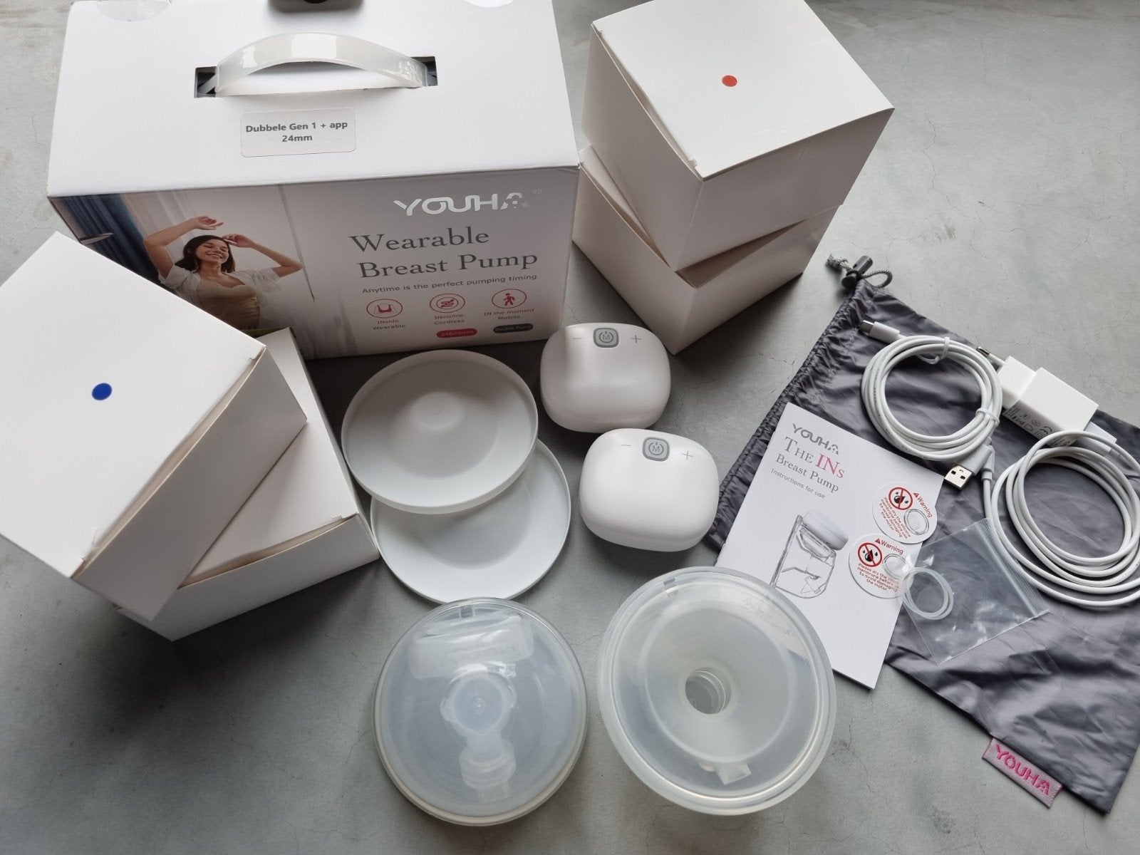Youha The INs Gen 1 dubbele elektrische borstkolf 24mm, Ophalen of Verzenden, Gebruikt, Borstkolf