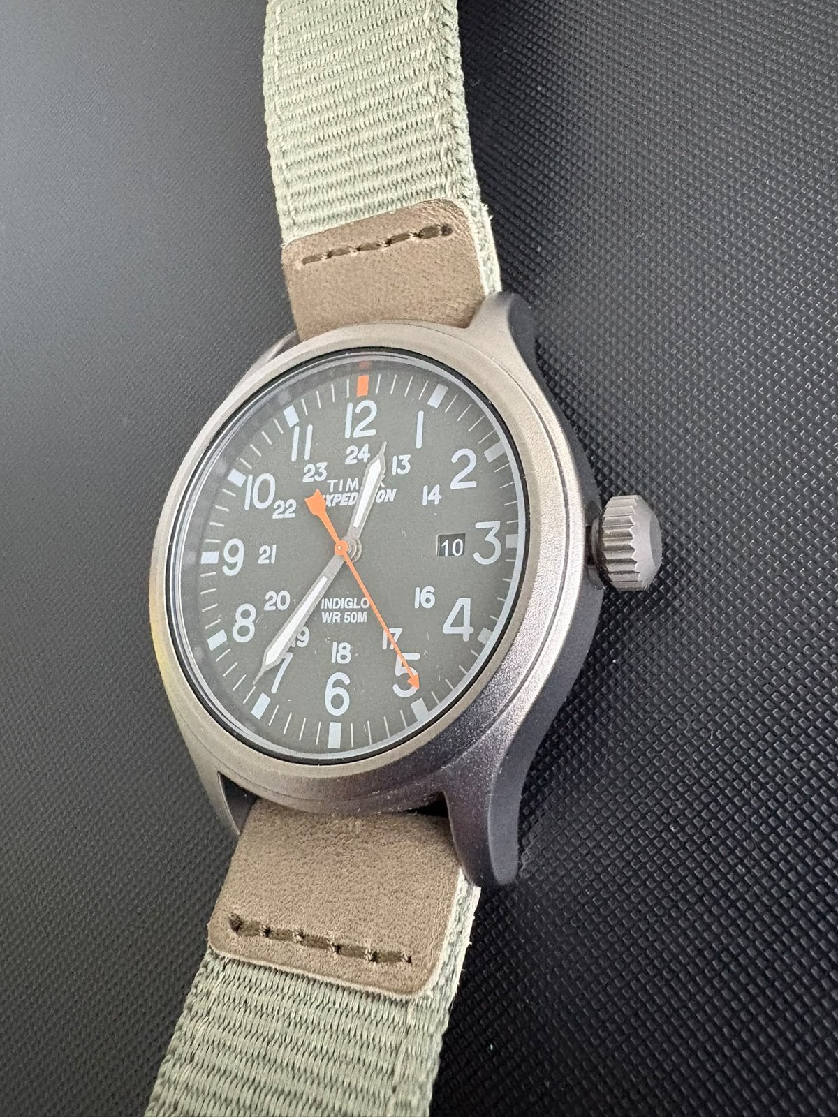 Timex Expedition horloge met stoffen bandje, Overige merken, Gebruikt, Staal, Polshorloge