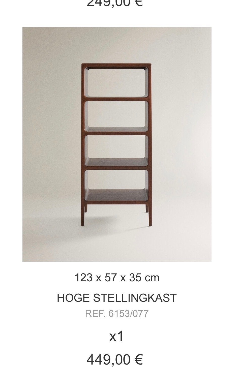 Hoge Stellingkast - Modern Houten Boekenkast zara home, Ophalen, Zo goed als nieuw