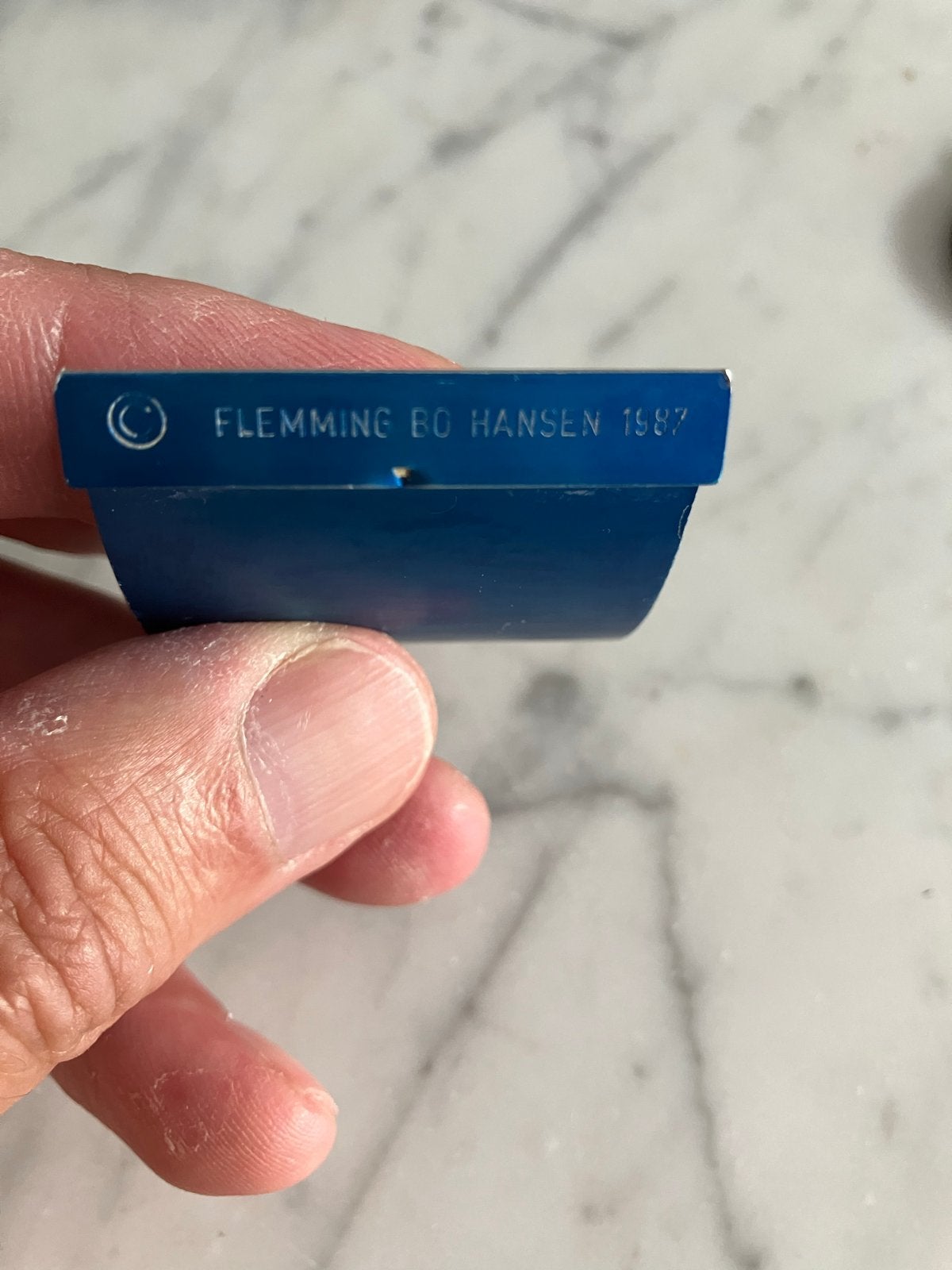 Reisscheermes ontwerp Flemming Bo Hansen 1987 blauw, Ophalen of Verzenden, Gebruikt