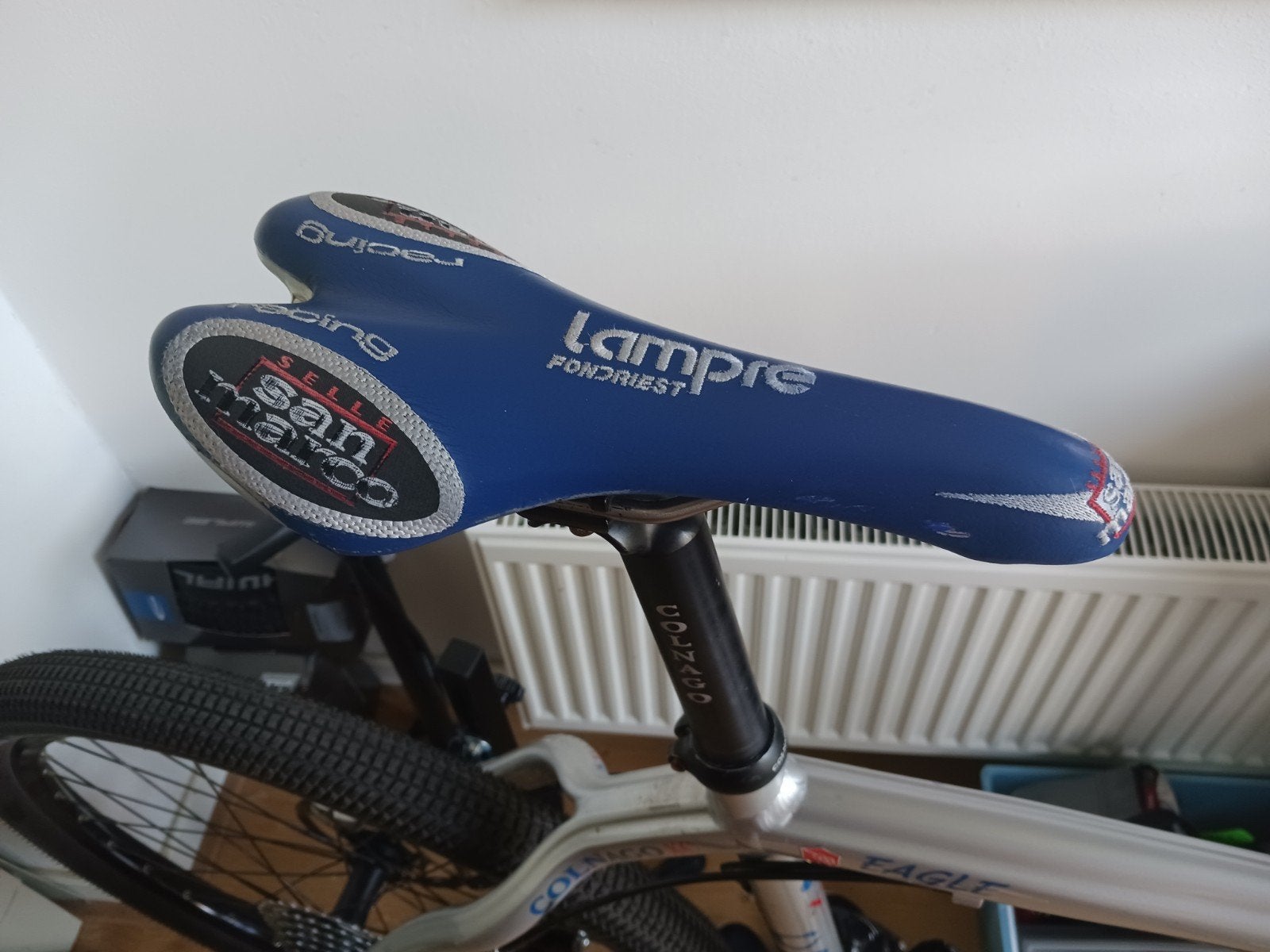 Vintage San Marco Lampre Fondriest zadel, Fietsen en Brommers, Gebruikt, Racefiets, Kunststof, Ophalen of Verzenden