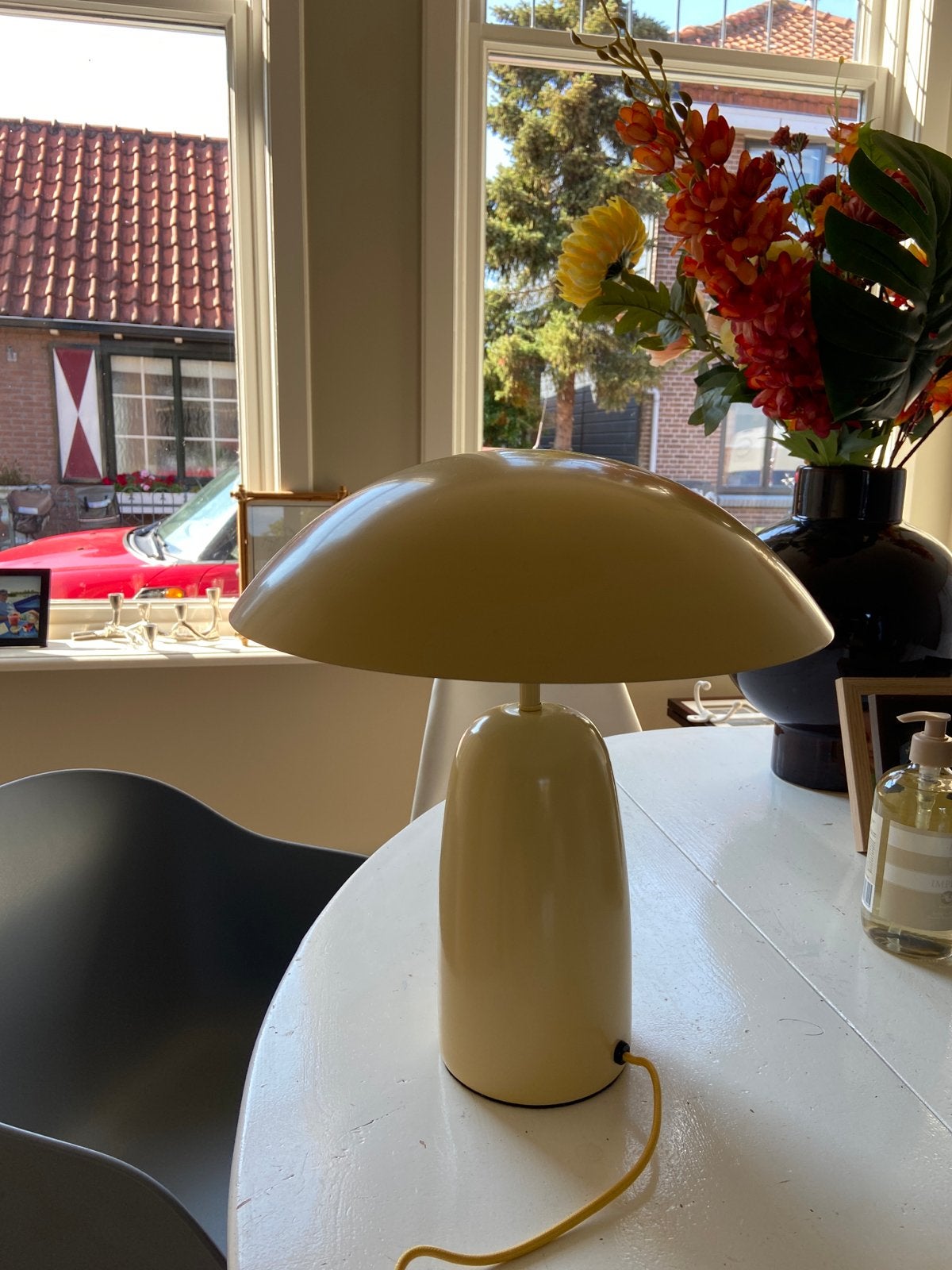 H&M Home lamp - Crème/Geel, Kunststof, Gebruikt, Vintage, Paddenstoellamp