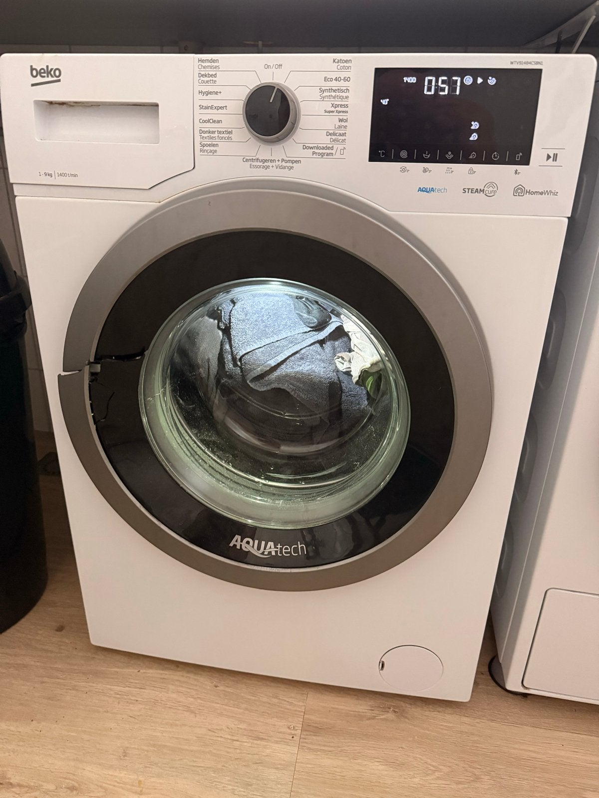 Beko Wasmachine - Werkt 100% (deur defect), Witgoed en Apparatuur, Wasmachines, Ophalen, 1200 tot 1600 toeren, 8 tot 10 kg, Voorlader