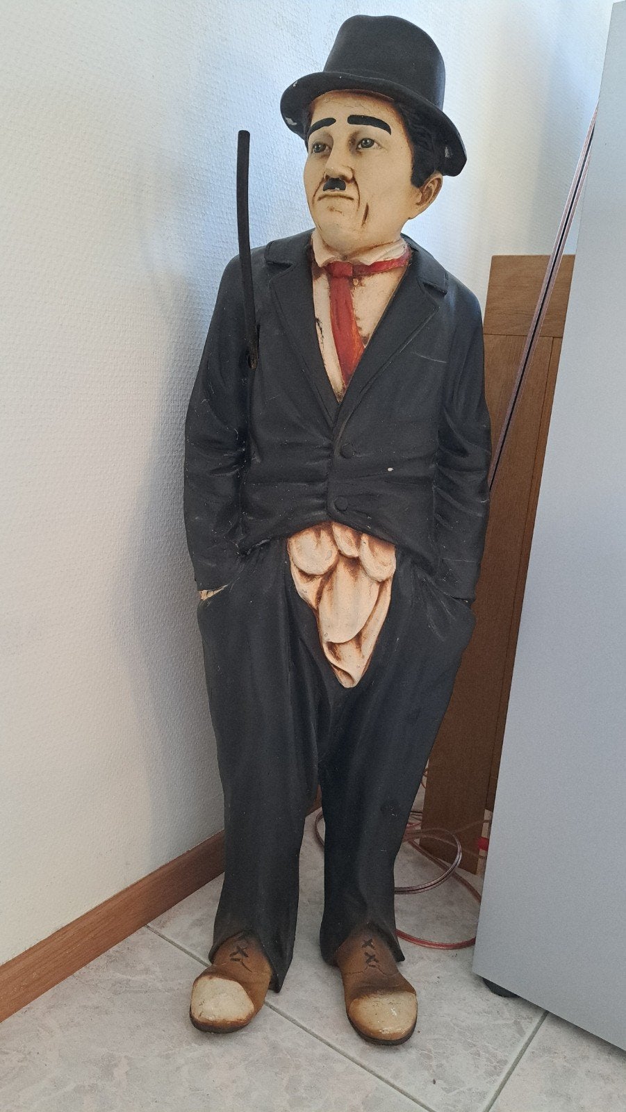 Groot Charlie Chaplin beeld - 100 cm hoog, Ophalen