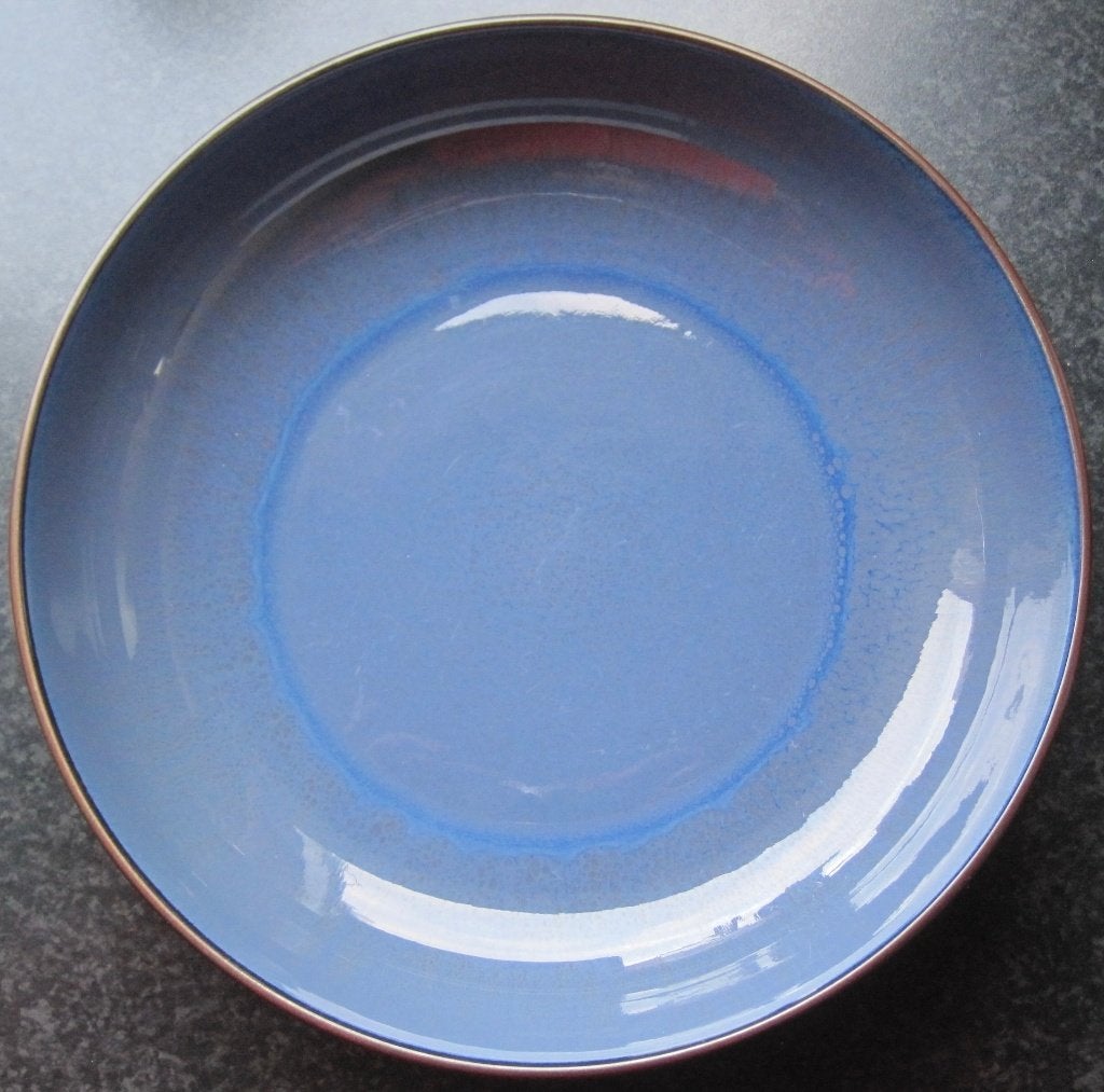 azuurblauwe schaal van Elin - diameter 26 centimeter, Schaal, Rond, Ophalen of Verzenden, Zo goed als nieuw
