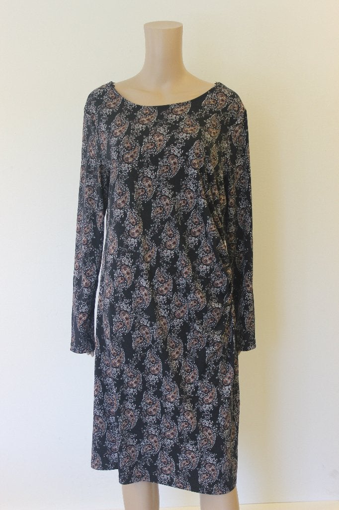 Norah zwart/bonte jurk maat 46, ., Zwart, Maat 46/48 (XL) of groter, Ophalen of Verzenden