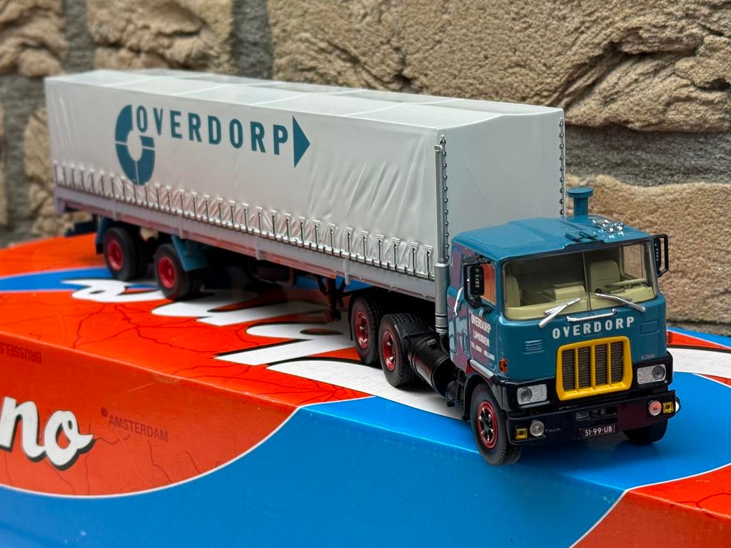 Tekno Overdorp IJmuiden Mack F700 truck huifoplegger in doo, Ophalen of Verzenden, Zo goed als nieuw, Bus of Vrachtwagen, Tekno