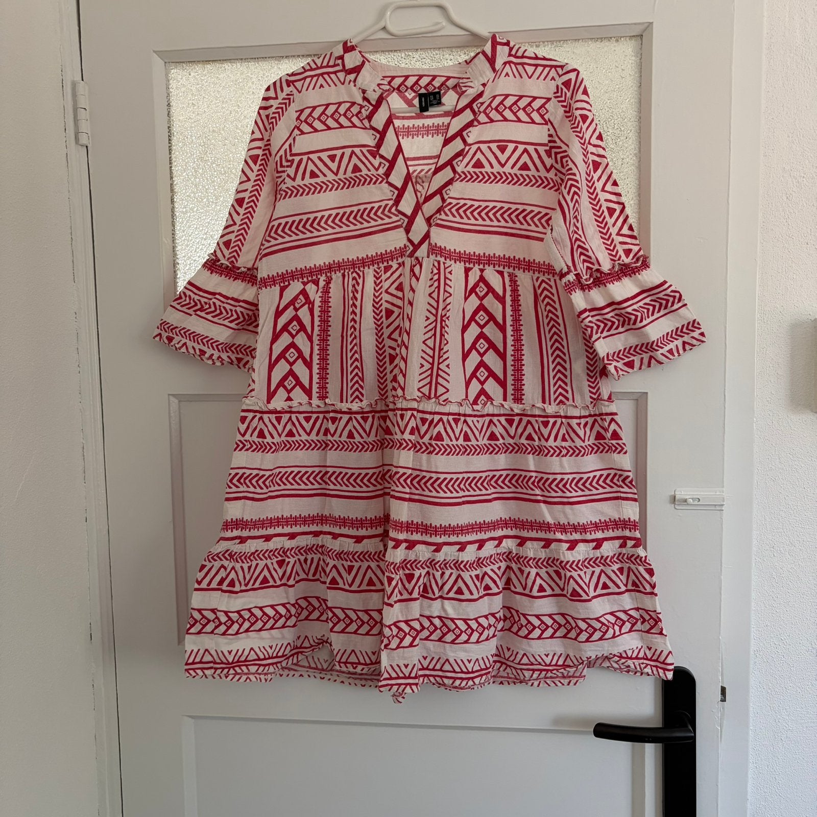 Vero Moda Dicthe tuniekjurk rood/wit – Maat XS, Kleding | Dames, Verzenden, Knielengte, Maat 34 (XS) of kleiner, Gedragen