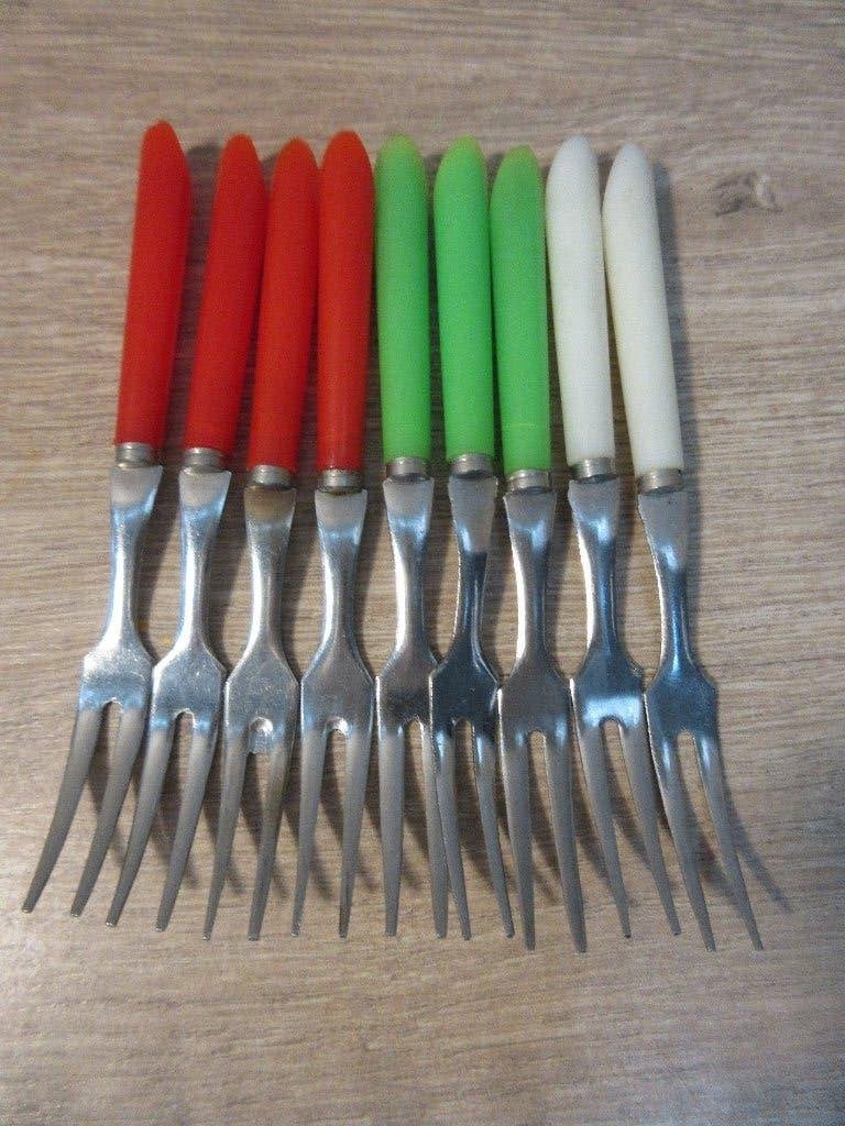 Vintage cocktail vorkjes, Ophalen of Verzenden, Gebruikt, Overige materialen