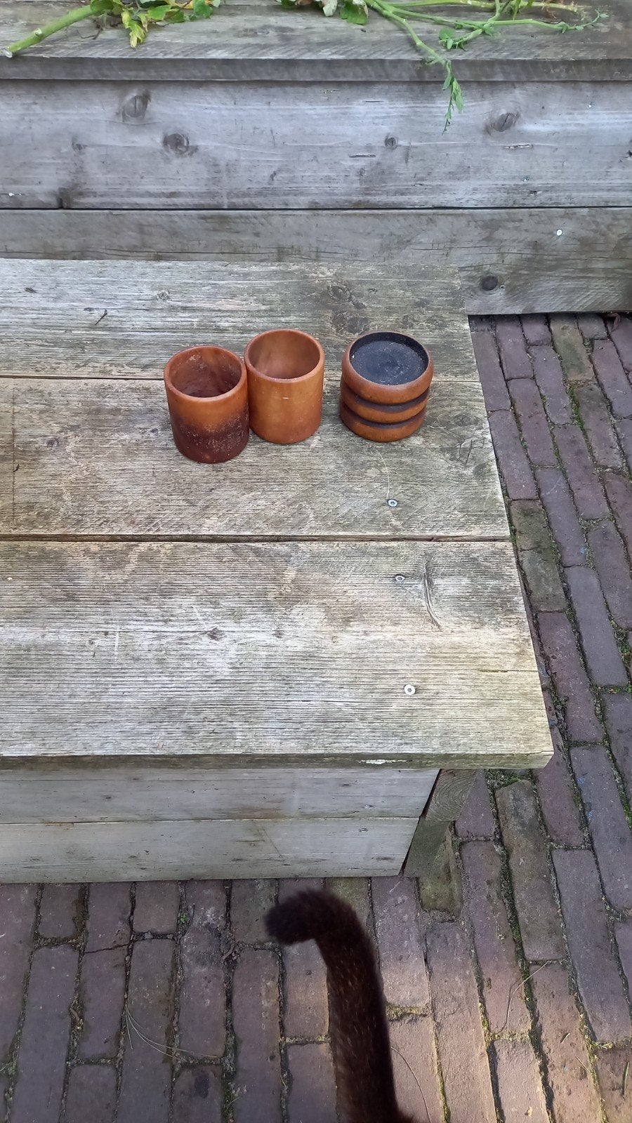 Set van 3 houten potjes/houders, Ophalen of Verzenden