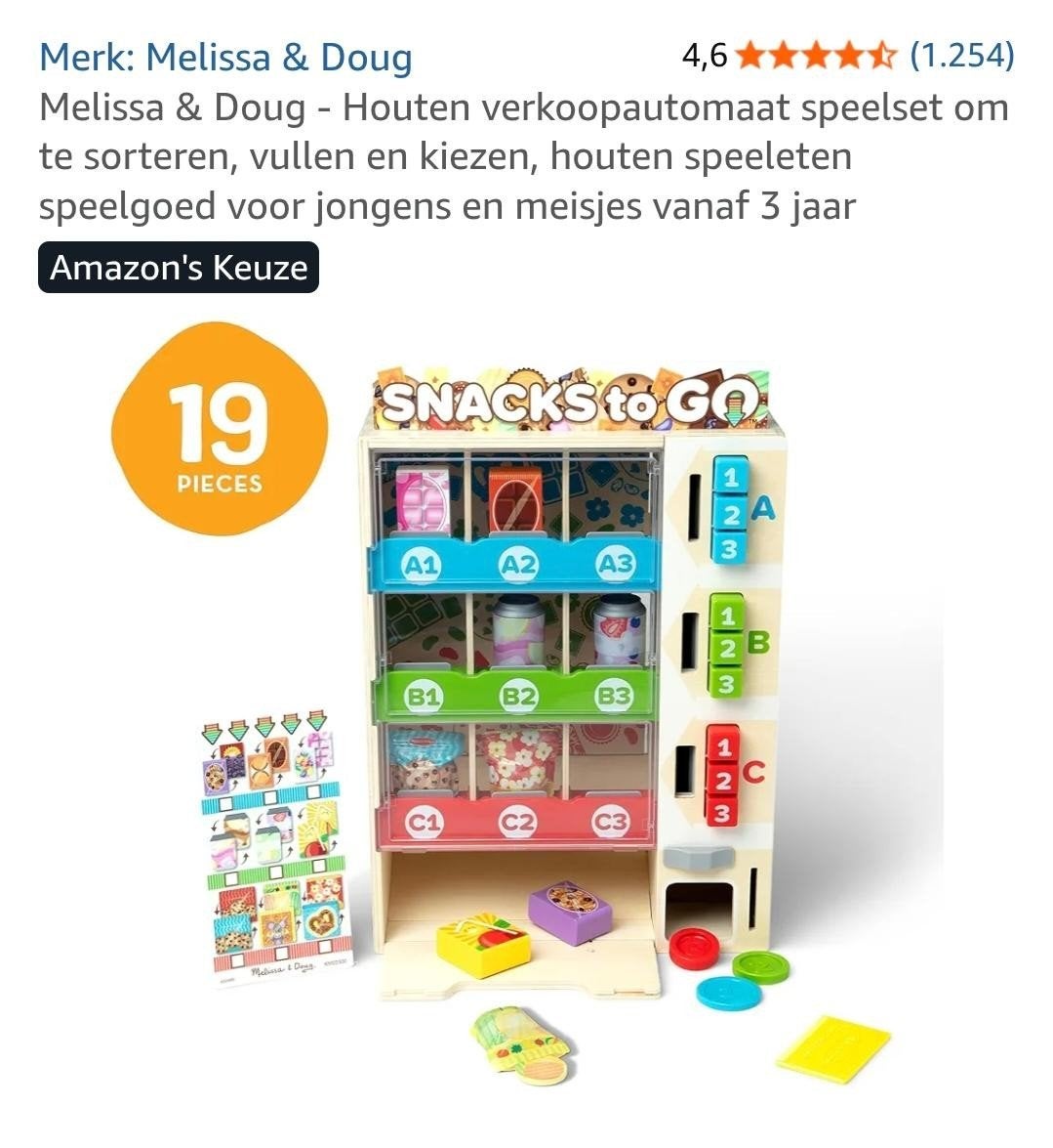 Melissa & Doug Houten Verkoopautomaat Speelset, Kinderen en Baby's, Ophalen