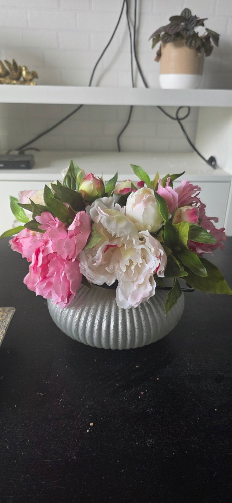 Decoratieve vazen met kunstbloemen, Huis en Inrichting, Woonaccessoires | Vazen, Gebruikt, Meerkleurig, Inclusief decoratie, Ophalen of Verzenden