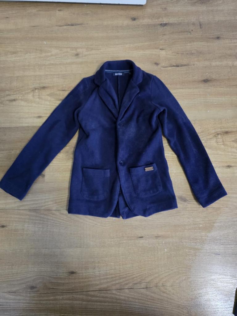 Blauwe set: colbert, broek en gilet, Kinderen en Baby's, Kinderkleding | Overige, Gebruikt, Jongen, Ophalen