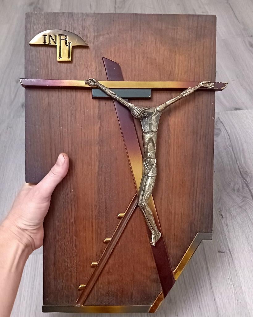 inri kruis hout metaal, Antiek en Kunst, Ophalen of Verzenden