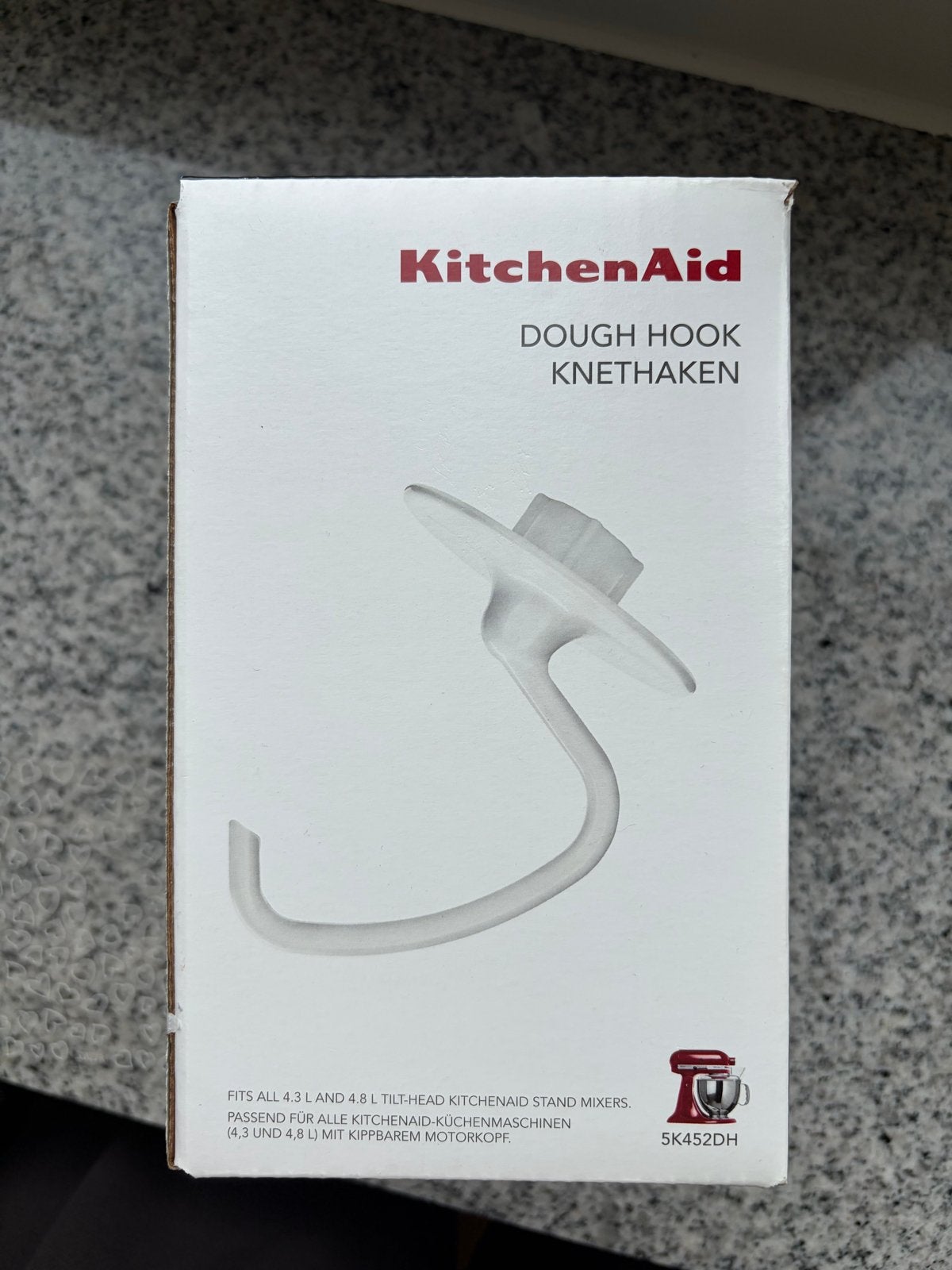 KitchenAid Kneedhaak 5K452DH voor 4.3L/4.8L mixers, 4 liter of meer, Ophalen of Verzenden, Nieuw, 3 snelheden of meer