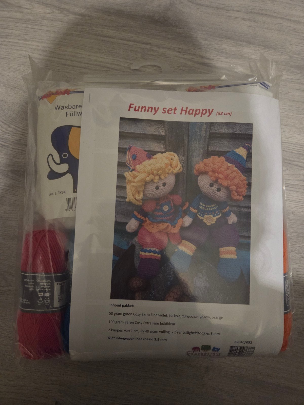 Haakpakket Funny set Happy, Ophalen of Verzenden, Nieuw, Haken, Wol of Garen