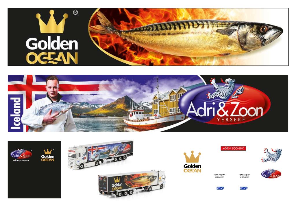 Vrachtauto decal 1:50 Adri & Zoon visgroothandel ( type 4 ), Verzenden, Nieuw, Bus of Vrachtwagen, Overige merken