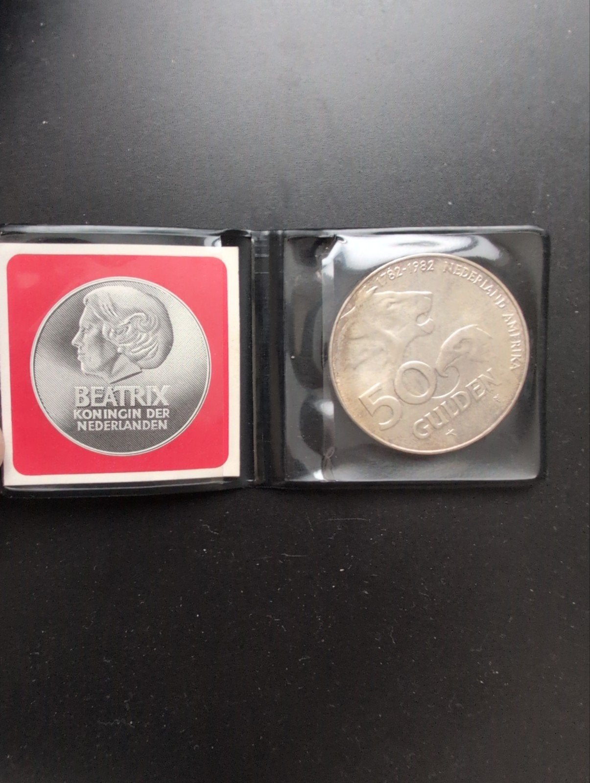50 Gulden Zilveren Munt Nederland Antartica 1982, Ophalen of Verzenden