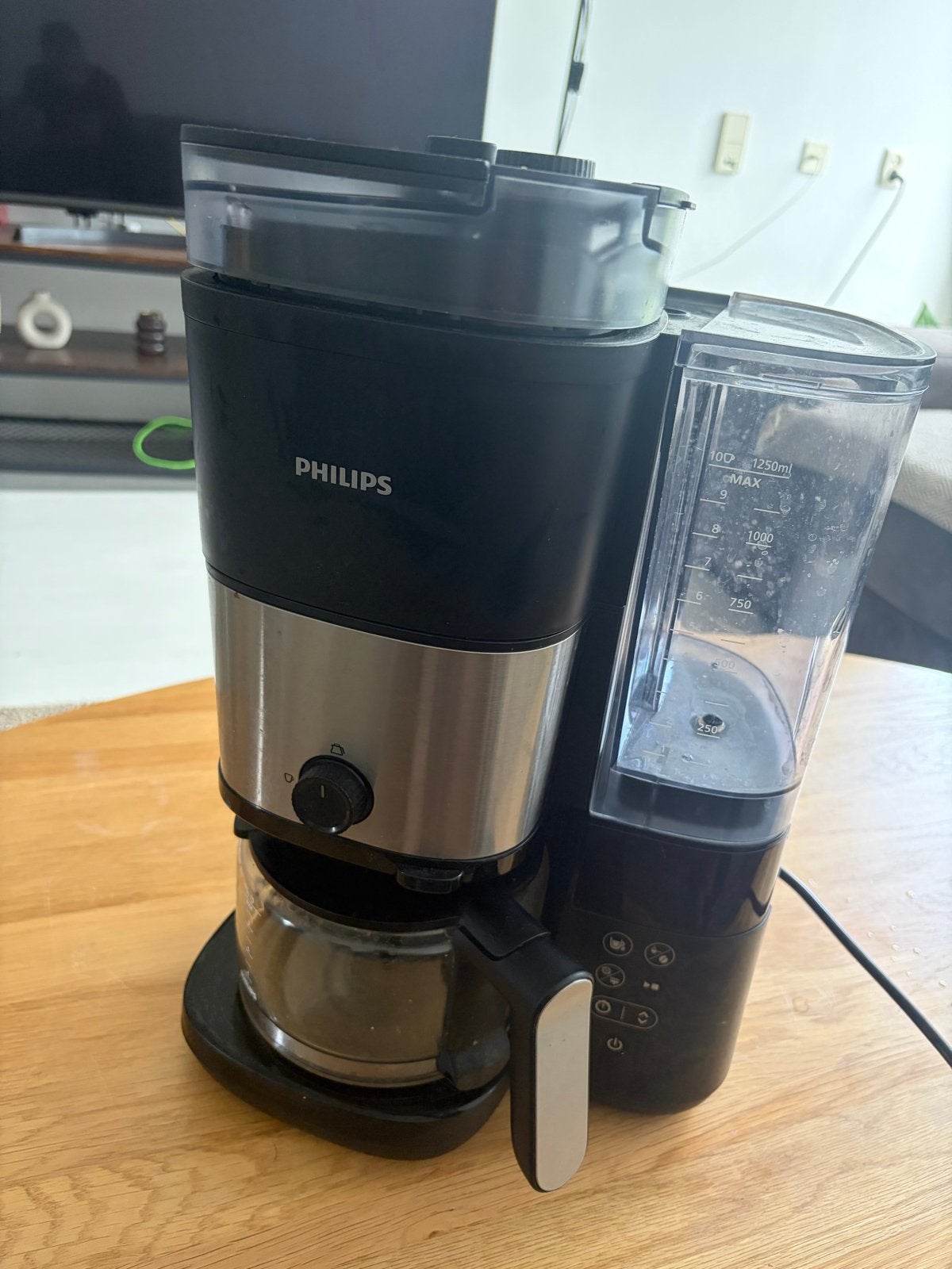 Philips Koffiezetapparaat - Zwart/RVS - Goede staat, Afneembaar waterreservoir, Gebruikt, 10 kopjes of meer, Koffiemachine