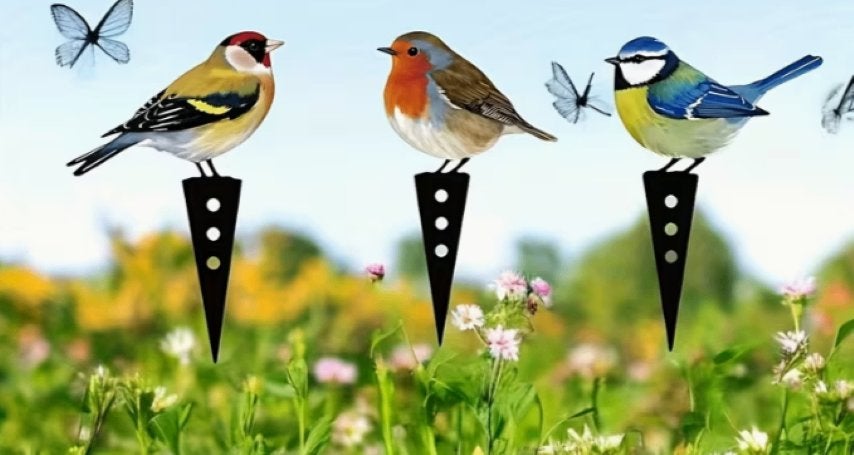 Tuinstekers 3x Vogeltjes metaal, Tuin en Terras, Ophalen of Verzenden, Nieuw