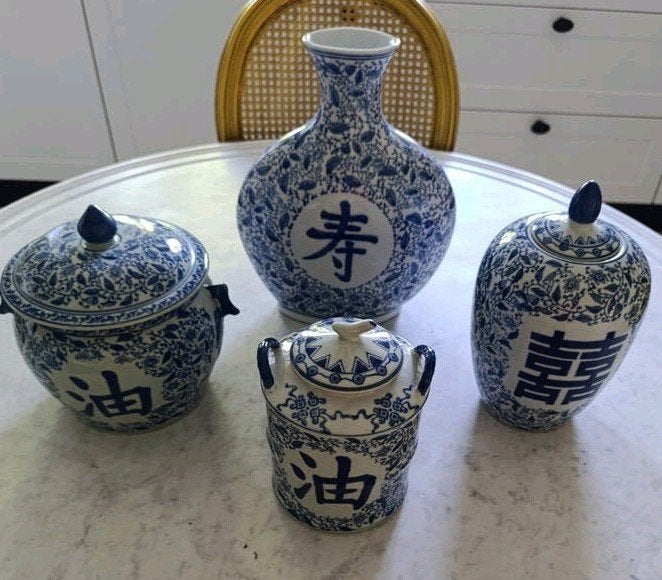 4 zeer mooie Chinese vazen., Ophalen, Zo goed als nieuw