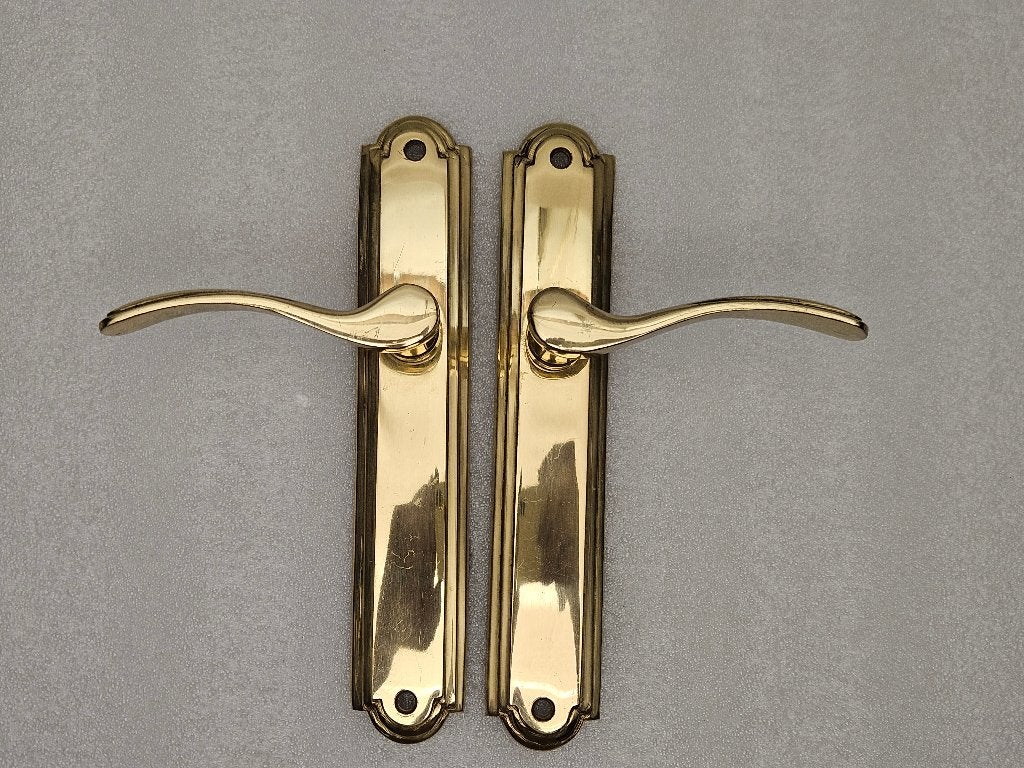 Setje vintage geelkoperen Deurbeslag set nr.34, Antiek en Kunst, Ophalen of Verzenden