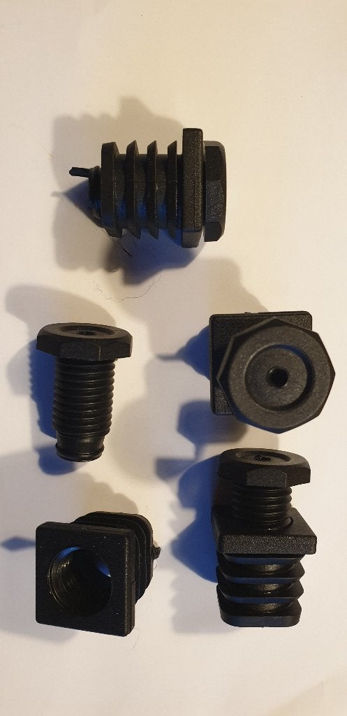 Verstelbare insteekdoppen 25 x 25 mm, zwart 4 stuks, Ophalen of Verzenden, Nieuw