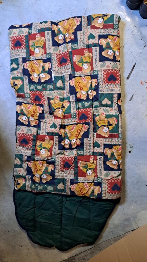 Slaapzak met teddybeer en alfabet print, Caravans en Kamperen, Ophalen, Gebruikt
