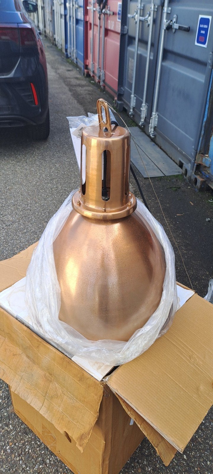 Nieuwe Messing Industriële Hanglamp - Robuust Design, Ophalen, Minder dan 50 cm, Nieuw, Minder dan 25 cm