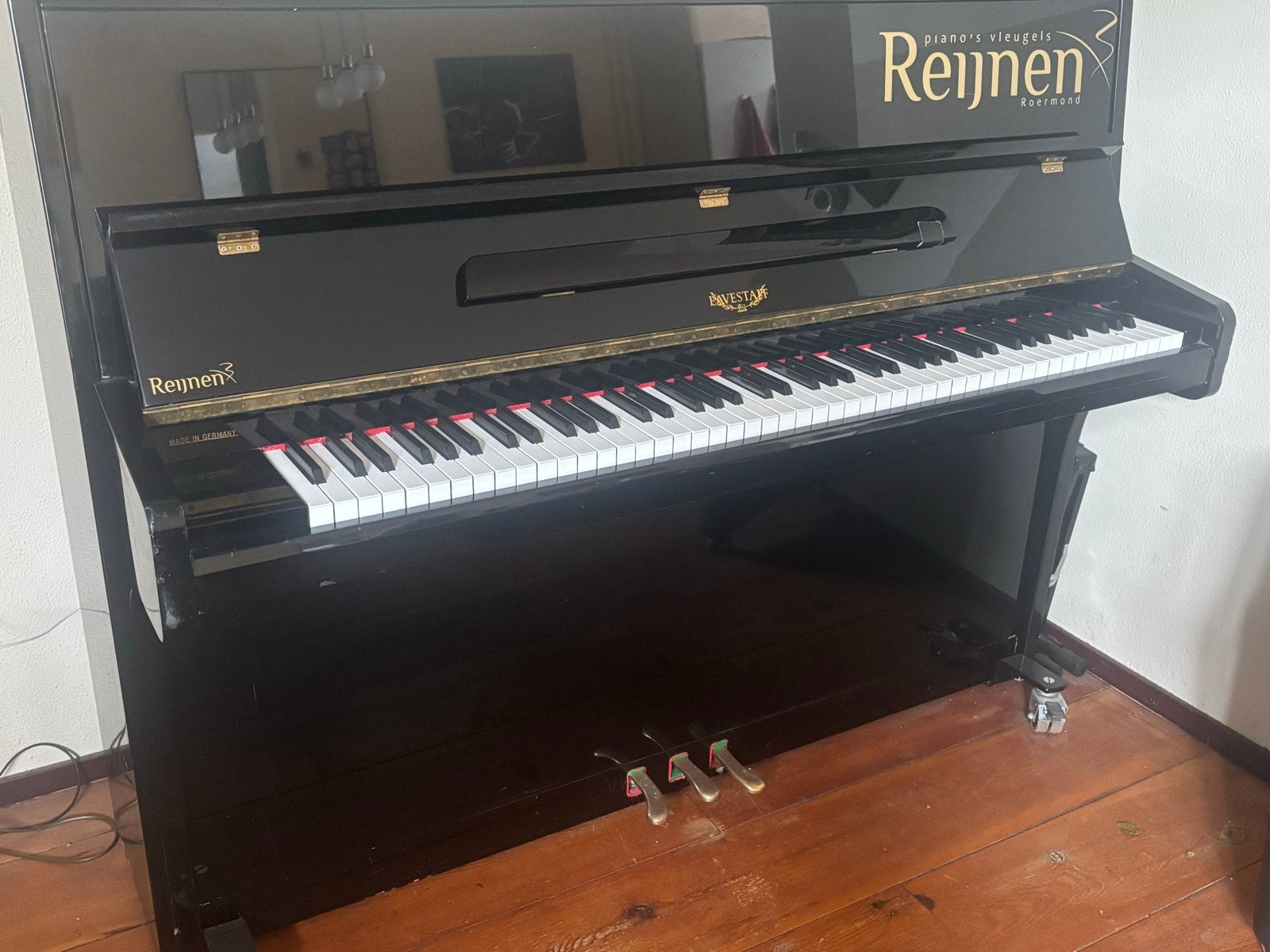 Eavestaff Reijnen Piano - Zwart, Gebruikt, Muziek en Instrumenten, Piano's, Ophalen, Gebruikt, Zwart, Piano