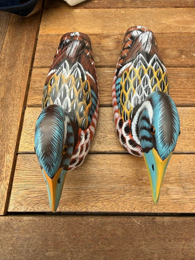 Decoratieve houten eendjes - Handgeschilderd, Huis en Inrichting, Woonaccessoires | Overige, Hout, Meerkleurig, Ophalen of Verzenden