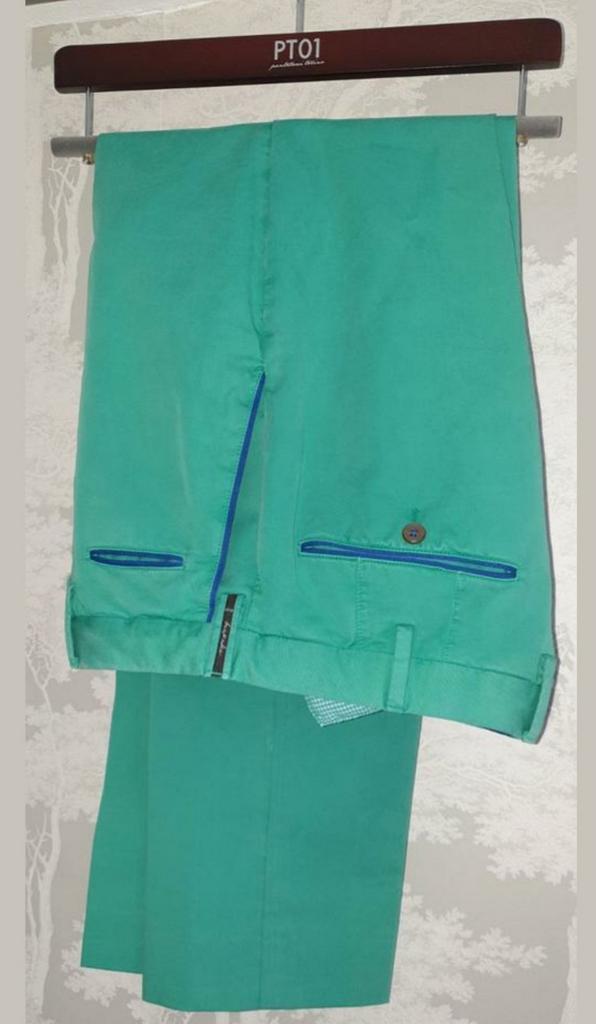 PT01 Bespoke chino licht groen 100% katoen, Maat 46/48 (XL) of groter, Ophalen of Verzenden, Zo goed als nieuw, Lang