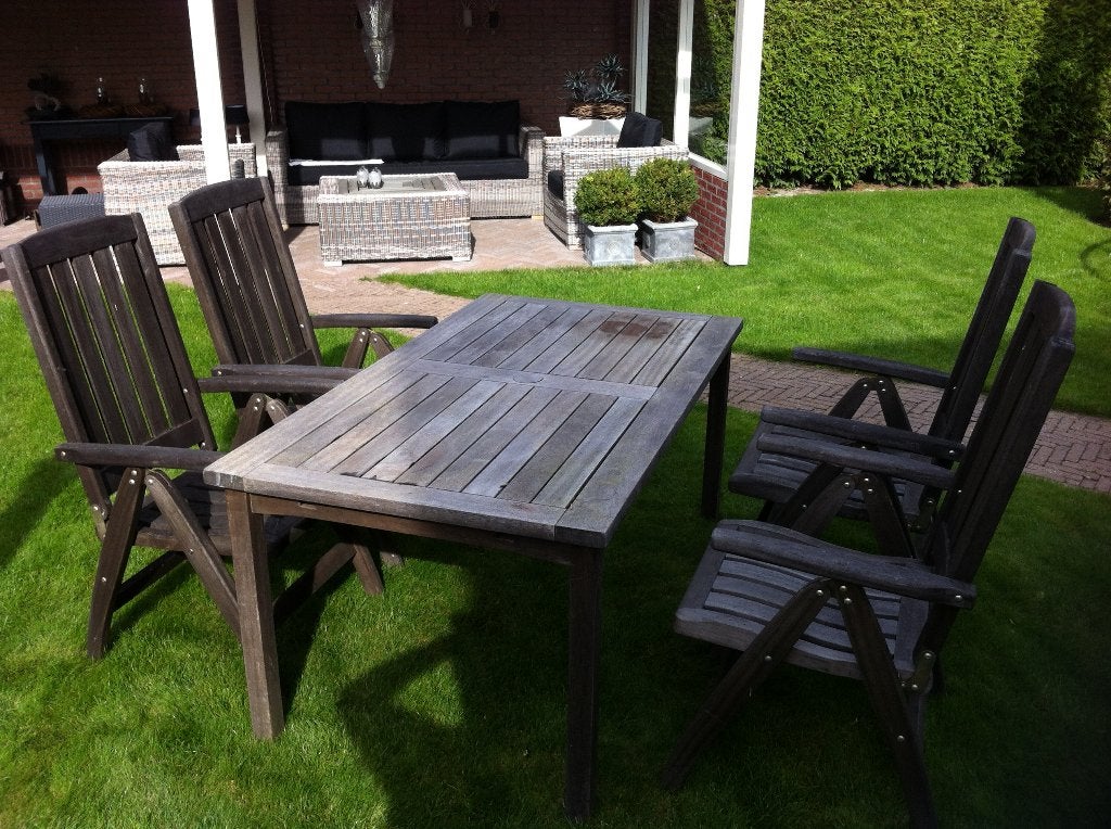 teakhouten tuinset, Ophalen, 4 zitplaatsen, Gebruikt, Teakhout