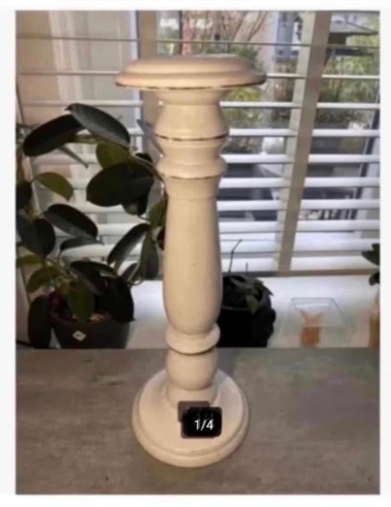 Mooie brocante oude Witte hoedenstandaard, hout, 37 cm hoog, Antiek en Kunst, Ophalen of Verzenden