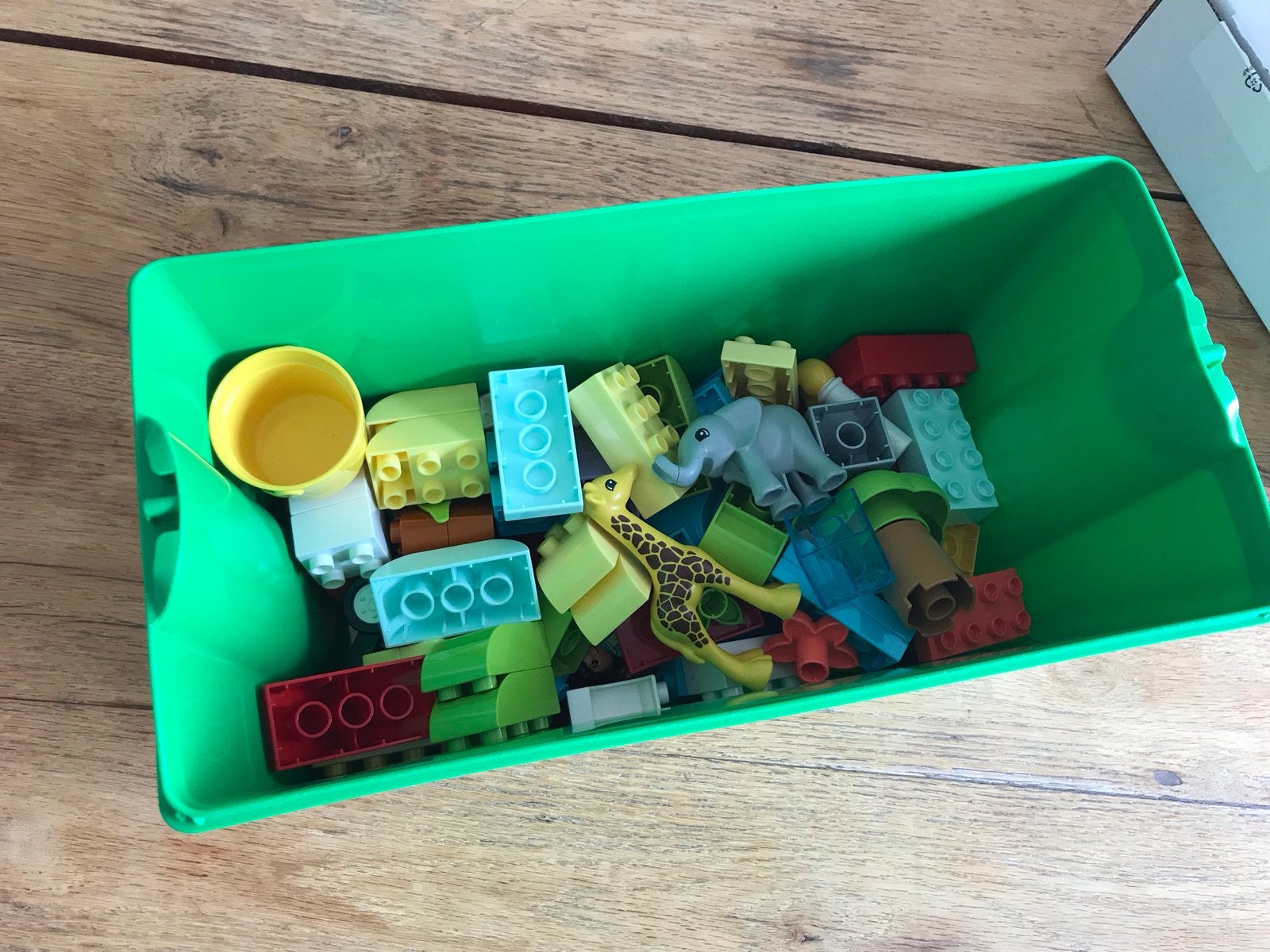 Grote doos met diverse Duplo blokken en dieren, Kinderen en Baby's, Ophalen, Inclusief minifiguren, Zo goed als nieuw, Duplo