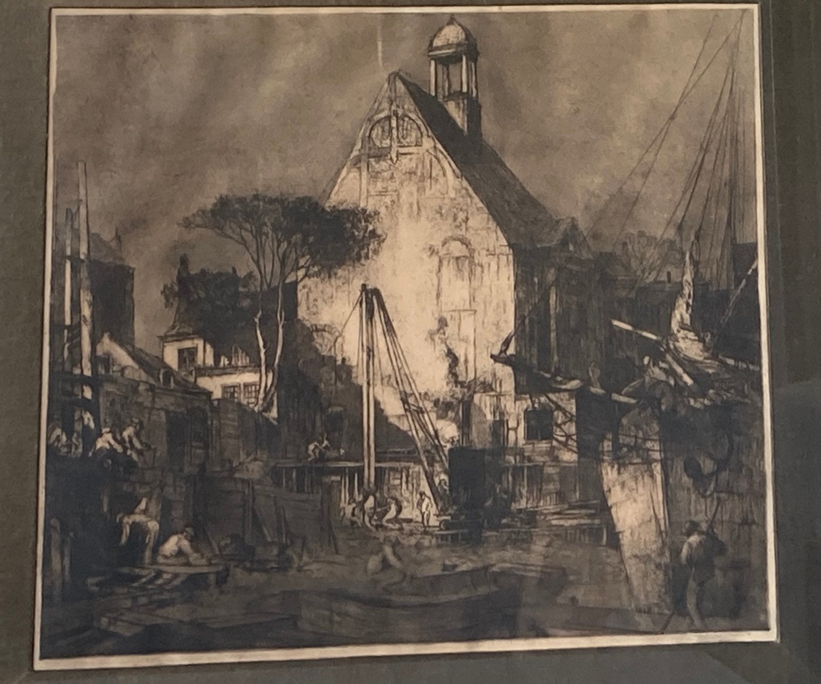 Adriaan van t Hoff afbraak oude kanongieterij Den Haag, Antiek en Kunst, Ophalen of Verzenden, Ingelijst, Stads- / dorpsgezicht
