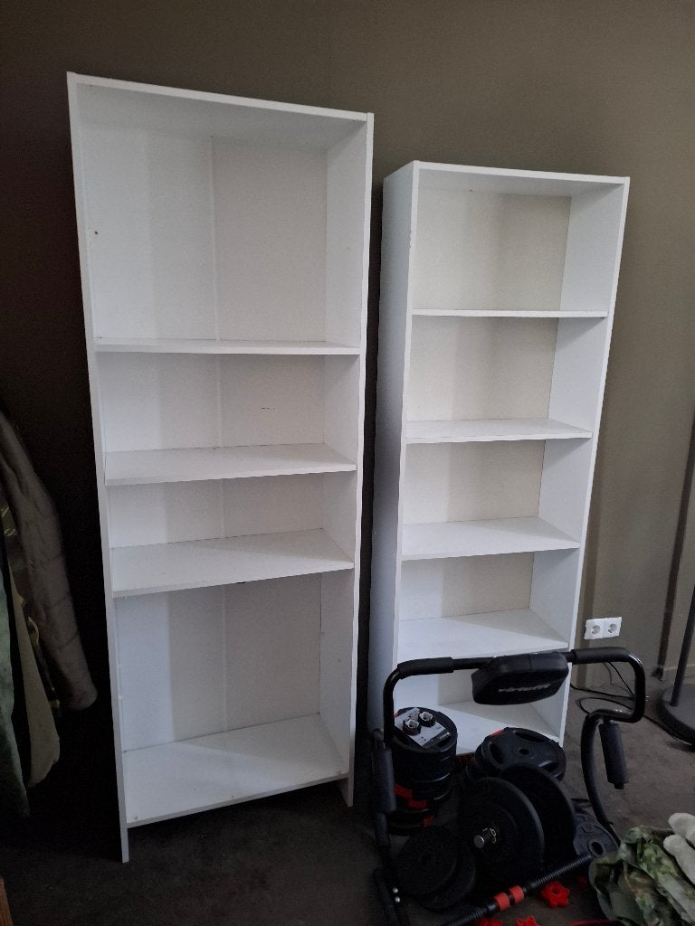 2 witte billy ikea boekenkasten GRATIS, Ophalen, Gebruikt, 200 cm of meer, 50 tot 100 cm