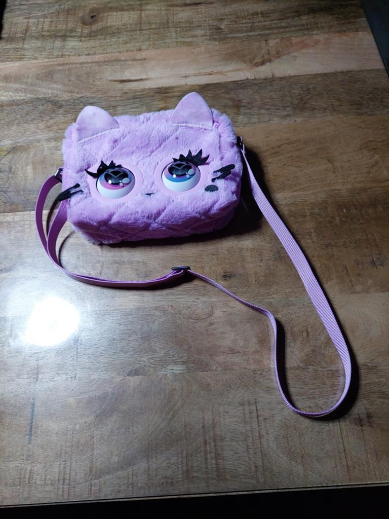 Leuke paarse katten schoudertasje voor kinderen, Ophalen of Verzenden, Nieuw