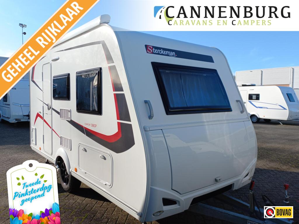 Sterckeman Easy Comfort 390 CP mover en cassetteluifel, Caravans en Kamperen, Caravans, Sterckeman, Schokbreker, Bedrijf, Treinzit