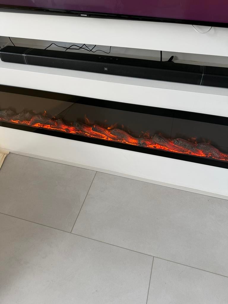 Elektrische haard inzethaard inbouwhaard cinewall 152cm, Ophalen of Verzenden, Gebruikt, Inbouwhaard, Elektrische haard