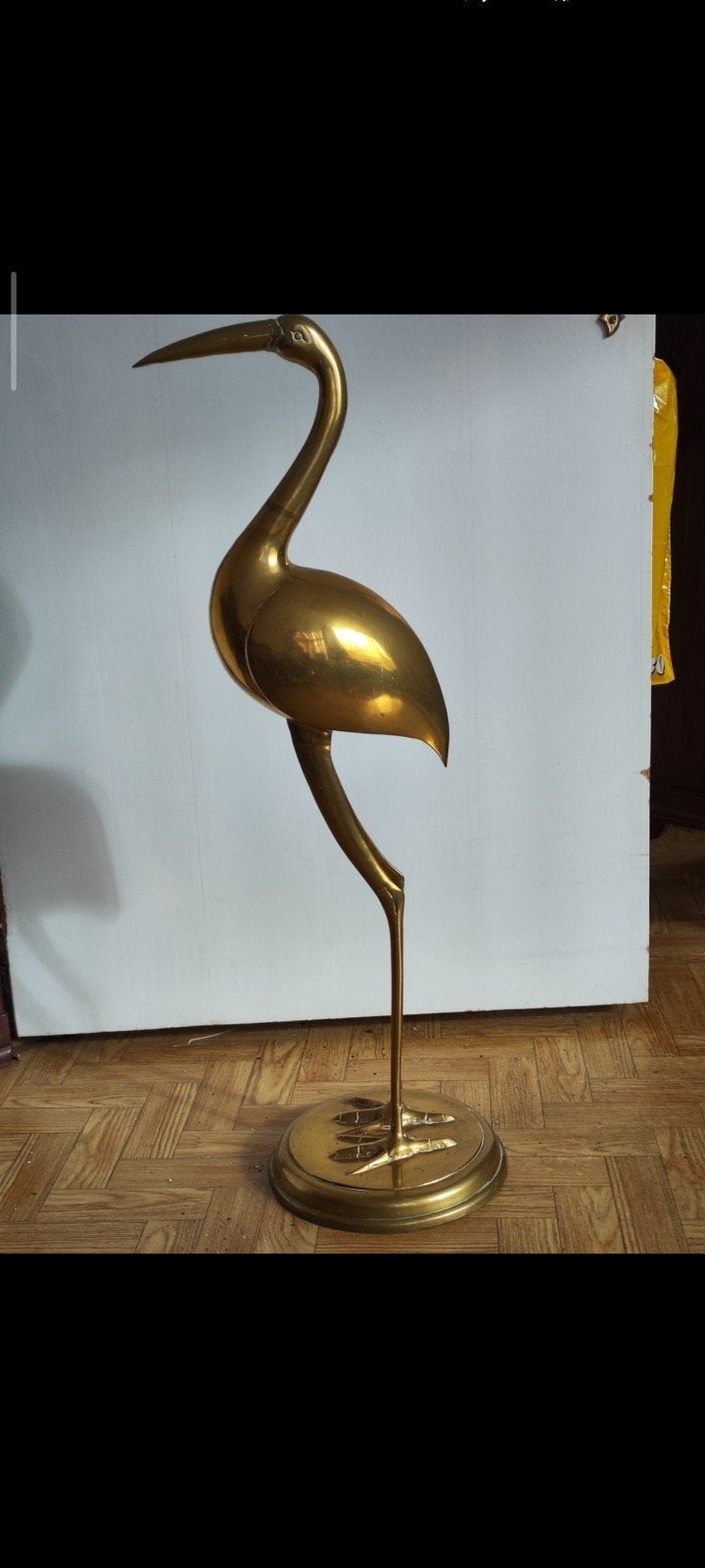 Grote messing kraanvogel beeld - Vintage decoratie, Ophalen