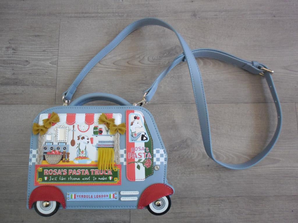 Handtas Vendula London | Rosa's Pasta Truck Grab Bag, Verzenden, Zo goed als nieuw, Grijs, Handtas
