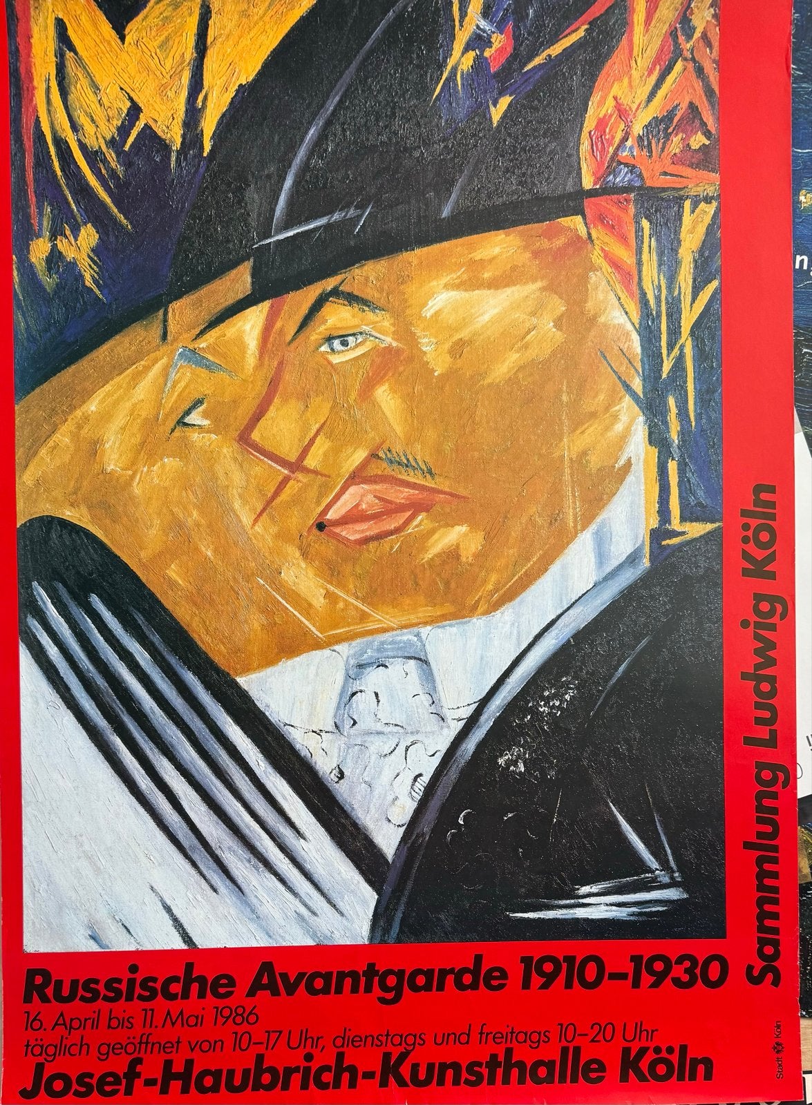 Vintage Russische Avantgarde Poster 1986 - 60x84 cm, Rechthoekig Staand, Ophalen of Verzenden, Zo goed als nieuw, A1 t/m A3