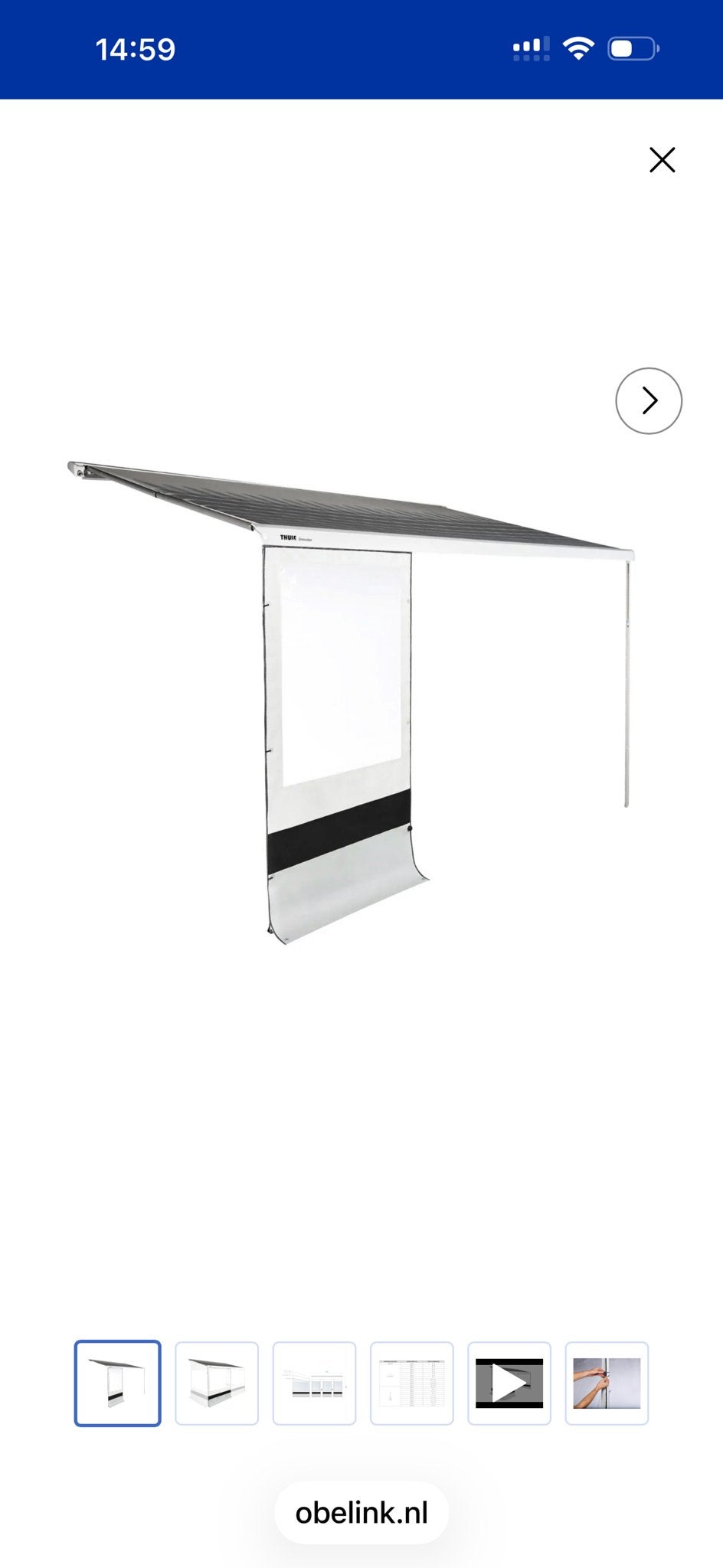 Thule Smart Panels G2 zijwand en voorwand 2.75m, Ophalen, Zo goed als nieuw