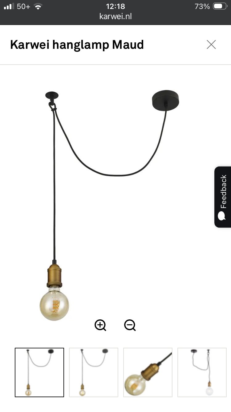 Karwei Hanglamp Maud E27 - Nieuw in verpakking, Ophalen of Verzenden, Nieuw, Metaal, E27 (groot)