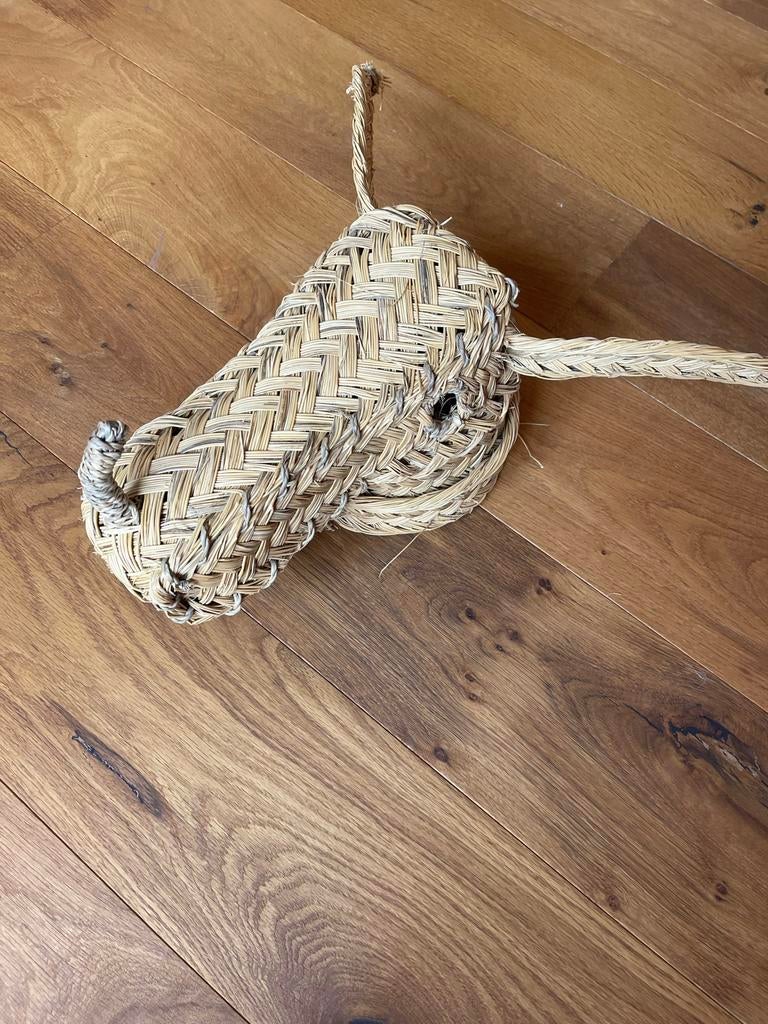 Muurdecoratie Muurgewei van riet, Beige, Ophalen of Verzenden, Natuurlijk materiaal, Afrikaans