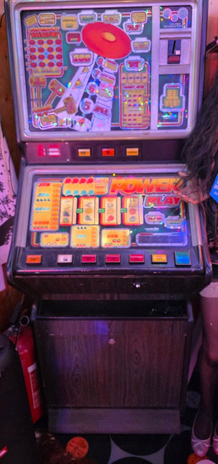 Vintage Power Play fruitautomaat, gokkast, speelkast., Ophalen, Gebruikt