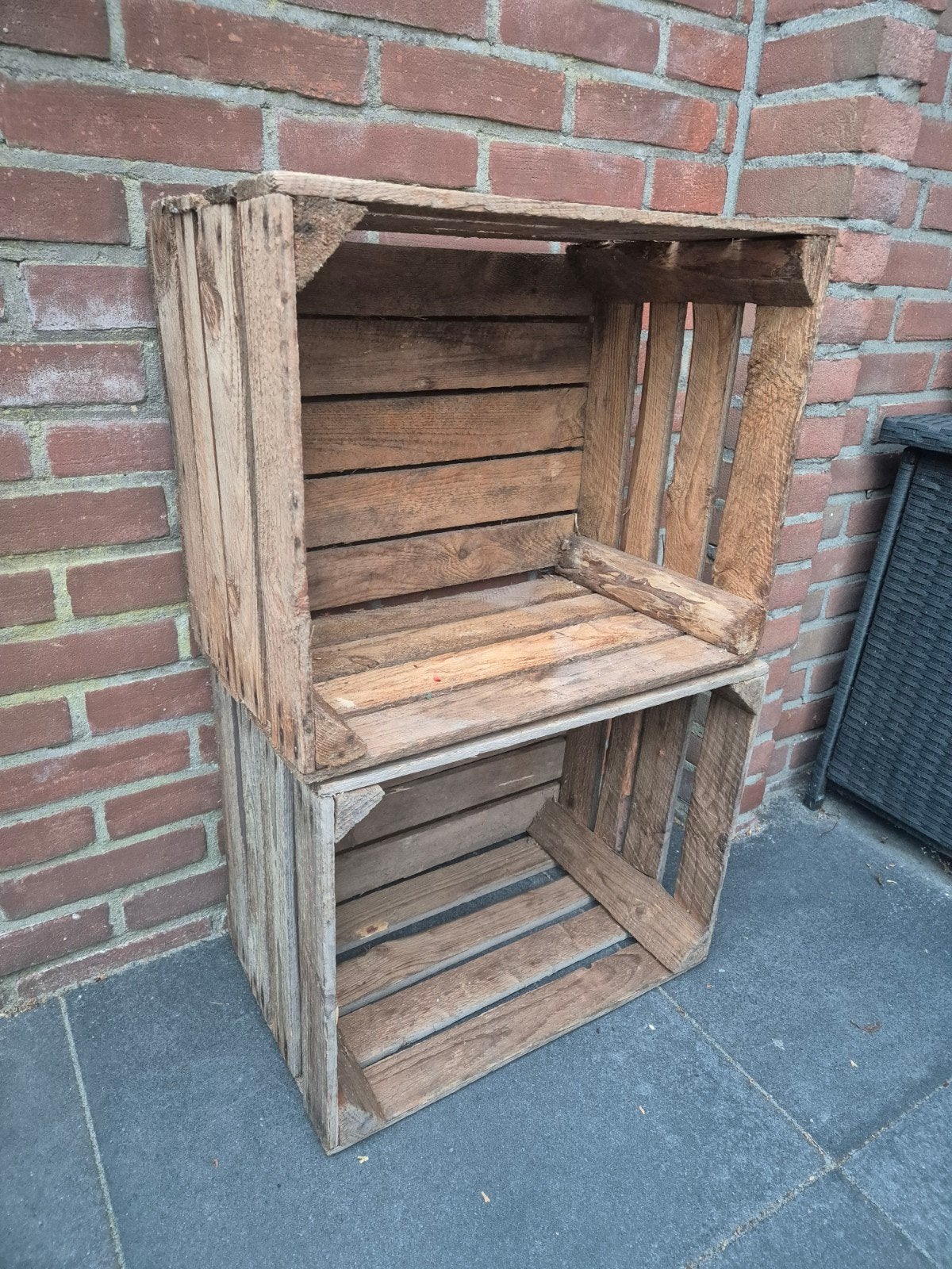 Twee houten kratten, Ophalen, Minder dan 50 cm, Gebruikt, 50 tot 100 cm